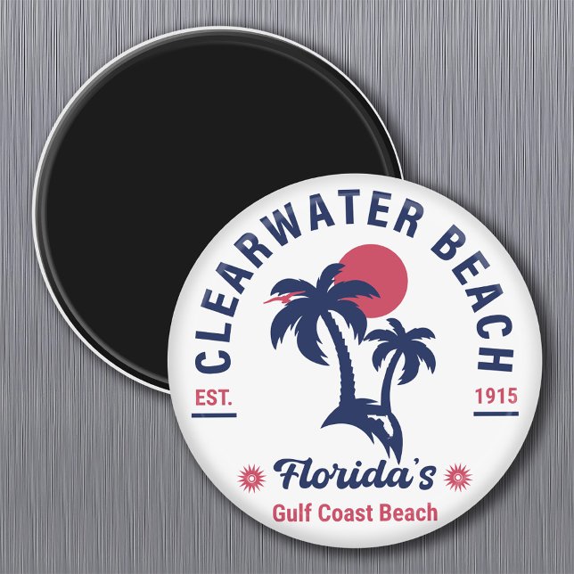 Clearwater Beach Florida Vintag Souvenirpalme Magnet (Von Creator hochgeladen)