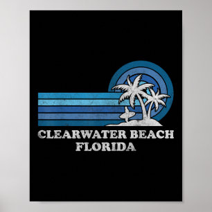 Clearwater Beach Florida Vintage Familien Sommerfe Poster