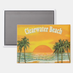 Clearwater Beach, Florida, vintage Sonnenuntergang Magnet
