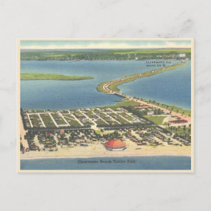 Clearwater Beach Florida Wohnwagenpark im Retro-St Postkarte