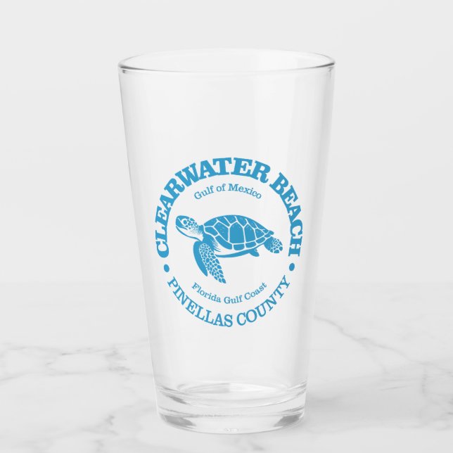Clearwater Beach (Meeresschildkröte) Glas (Vorderseite)
