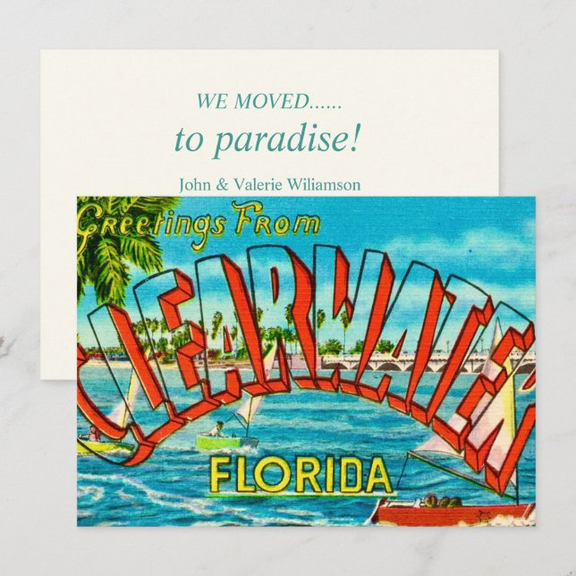 Clearwater FL Umzugsankündigung (Vorne/Hinten)