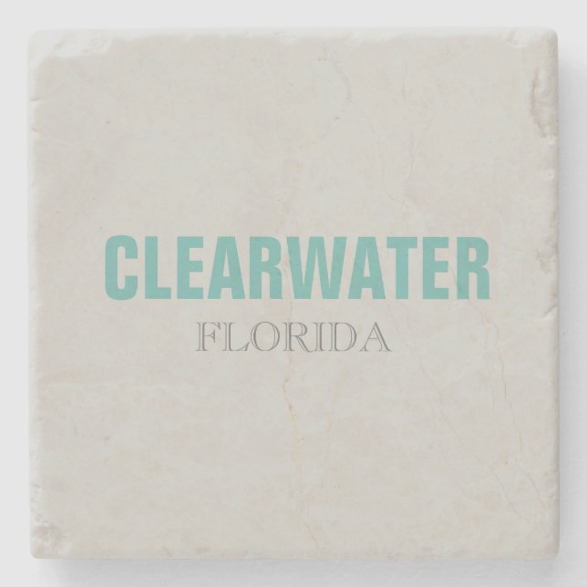 Clearwater Florida Beach Style Stone Untersetzer (Vorderseite)