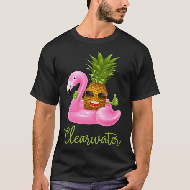 Clearwater Florida Beach Tropical  Flamingo Pineap T-Shirt (Vorderseite)