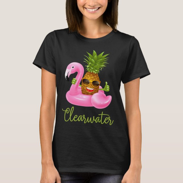 Clearwater Florida Beach Tropical  Flamingo Pineap T-Shirt (Vorderseite)