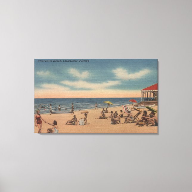 Clearwater, Florida - Blick auf Clearwater Beach Leinwanddruck (Vorderseite)