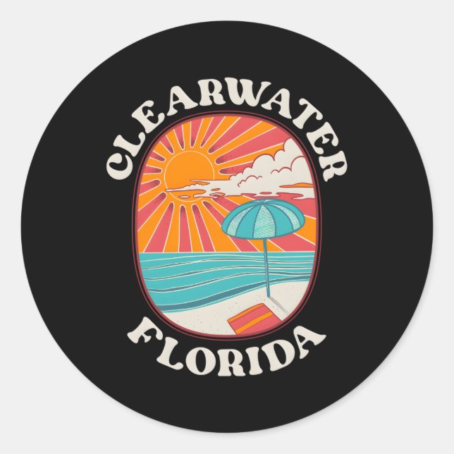 Clearwater Florida Fl Runder Aufkleber (Vorderseite)