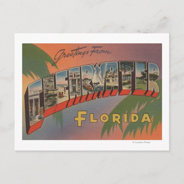 Clearwater, Florida - Großbuchstaben - Szenen Postkarte (Vorderseite)