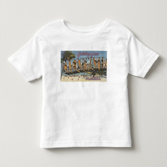 Clearwater, Florida - große Buchstabe-Szenen 2 Kleinkind T-shirt (Vorderseite)