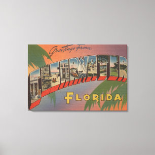 Clearwater, Florida - große Buchstabe-Szenen 3 Leinwanddruck