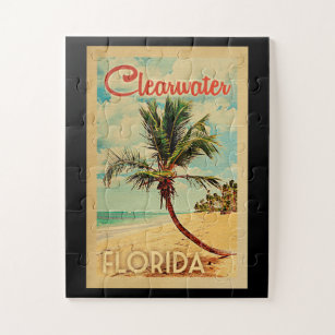 Clearwater Florida Palm Tree Beach Vintage Travel