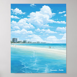 Clearwater Florida USA Spanien Vintage Travel Poster