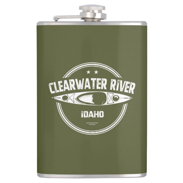 Clearwater River Idaho Kayaking Flachmann (Vorderseite)