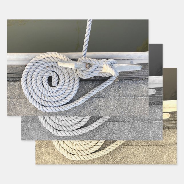 Cleat Hitch Maritime Wrapping Paper Flat Sheet Set Geschenkpapier Set (Set)