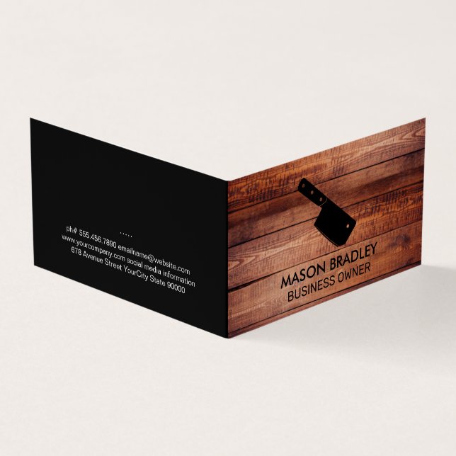 Cleaver Knife | Holzkappen Visitenkarten (Vorderseite)
