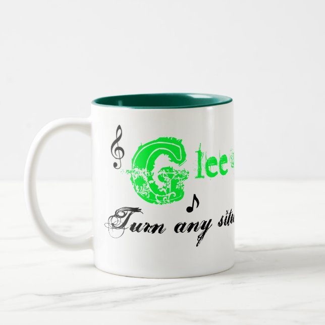 Clef-Anmerkung, Musik, Lied… Zweifarbige Tasse (Links)