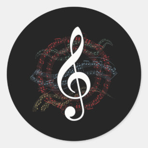 Clef Musical Notes Chorus Chormusik Runder Aufkleber