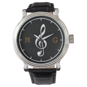 Clef-Notiz für benutzerdefinierte Uhrzeit Musik Armbanduhr