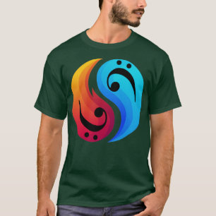 Clef Yin und Yang Bass Guitar T-Shirt