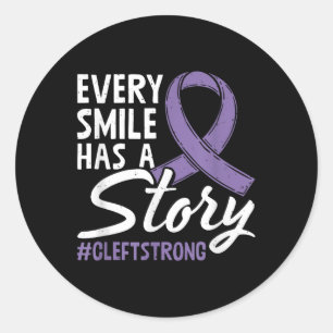Cleft Strong Cleft Warrior Cleft Craniofacial Awar Runder Aufkleber