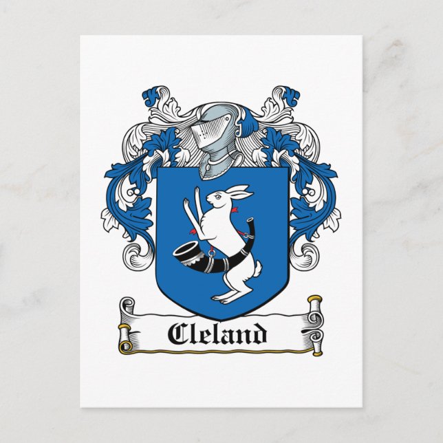 Cleland Familienwappen Postkarte (Vorderseite)