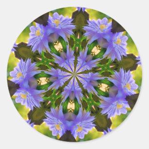 Clematis Abstrakte Blume Art Runder Aufkleber