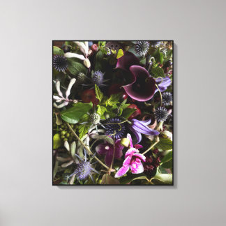 Clematis & Blue Floral Botanical Canvas Art Leinwanddruck