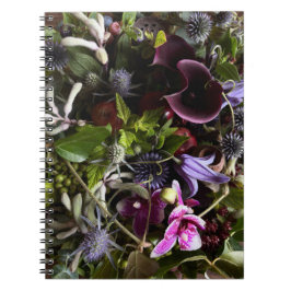 Clematis & Blue Floral Botanical Notebook Notizblock