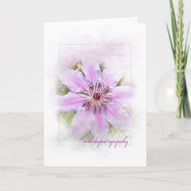 Clematis-Blume-Beileid Karte (Vorderseite)