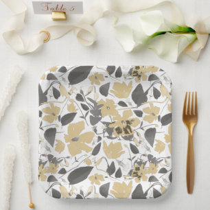 Clematis Blume Gelb Grau Botanisch Pappteller