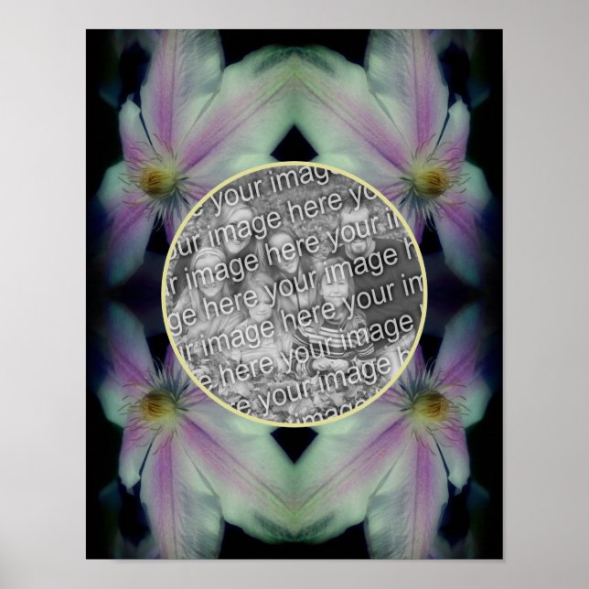 Clematis Blume Petals Abstrakt Foto hinzufügen Poster (Vorne)