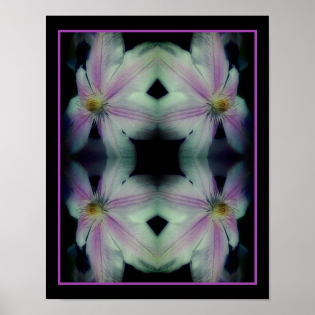 Clematis Blume Petals Up Nah Up Abstrakt Poster (Vorne)