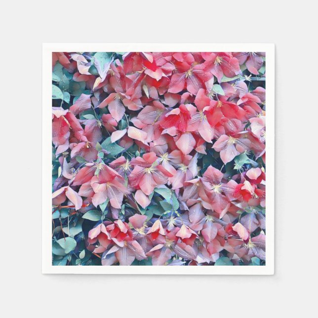 Clematis Blume Serviette (Vorderseite)