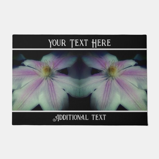 Clematis Blume Up Nah Personalisiert Fußmatte (Vorderseite)