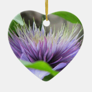 Clematis-Blumen-Blüten-Verzierung Keramik Ornament