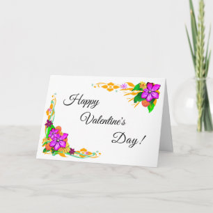 Clematis Floral Border Happy Valentine's Day Card Karte