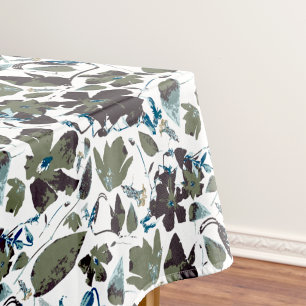 Clematis Green Blue Watercolor Blume Tischdecke