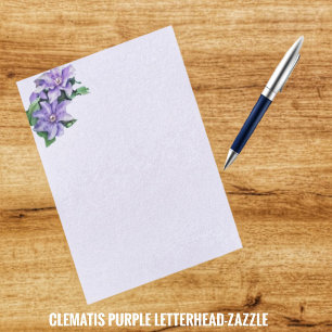 Clematis Lila Briefbogen