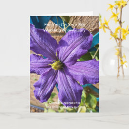 Clematis Personalisiert 8. Hochzeitstag Karte