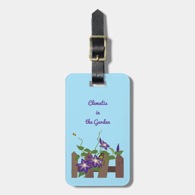 Clematis-Rebe im Garten  Gepäckanhänger (Vorderseite vertikal)