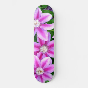 Clematis, rosa Blume Skateboard