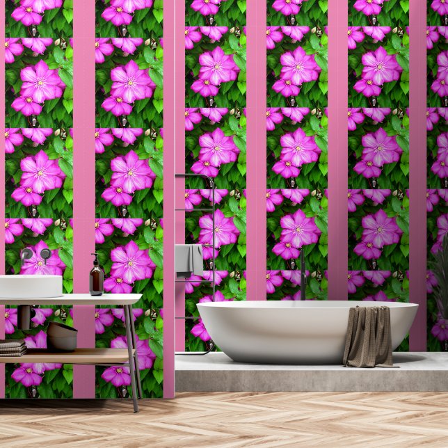 Clematis Wallpaper Tapete (Badezimmer)