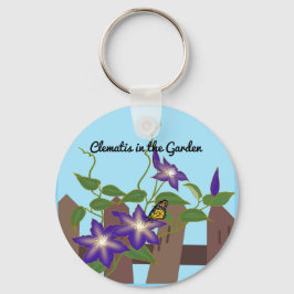 Clematis Weinroute im Garten Schlüsselanhänger