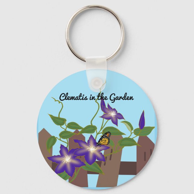 Clematis Weinroute im Garten Schlüsselanhänger (Vorderseite)