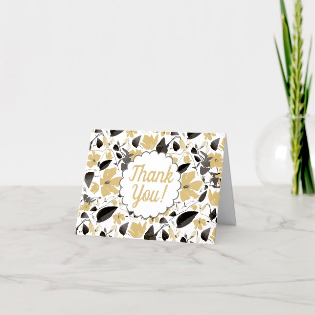 Clematis Yellow Watercolor Blume Vielen Dank Dankeskarte (Clematis Yellow Watercolor Flowers Thank You card from Studio Posies.)