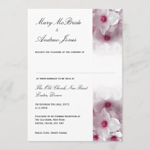 Clématite rose - faire-part de mariage