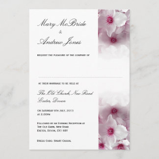 Clématite rose - faire-part de mariage