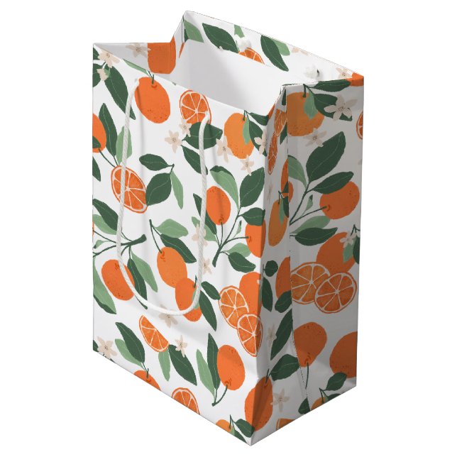 Clementine Baby Duschbeutel - Kleine Süsse Cit Mittlere Geschenktüte (Vorderseite Schrägansicht)