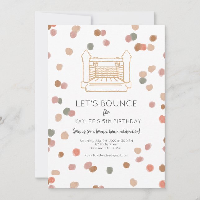 Clementine Bounce House Party Einladung (Vorderseite)