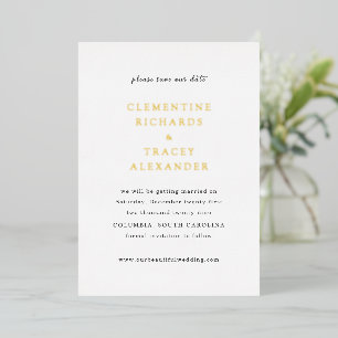 Clementine Elegant Moderne Hochzeit retten Folieneinladung